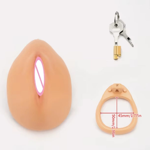 NEW SIMULATION FULL COVER CHASTITY REALISTIC VAGINA - 3D PRINTED & PAINTED.