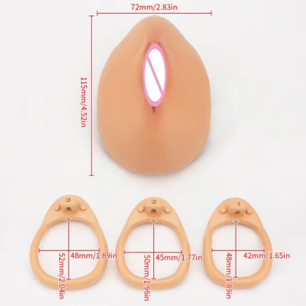 NEW SIMULATION FULL COVER CHASTITY REALISTIC VAGINA - 3D PRINTED & PAINTED.