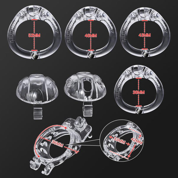 No-Pee Chastity Cage / Interchangeable cage tubes