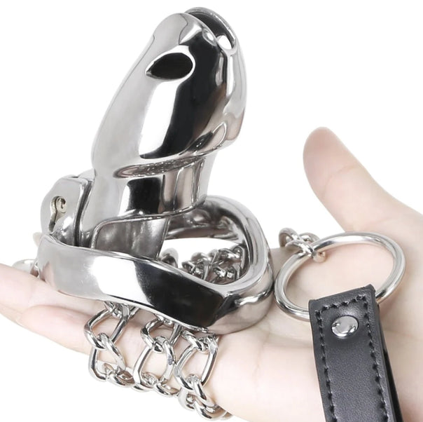 HOT HTV4 STEEL WITH CHAIN / CHASTITY ON LEASH