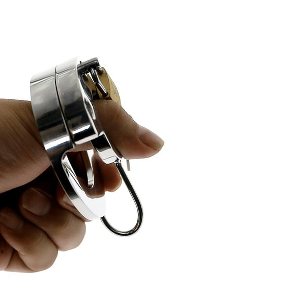 Chastity Training ring - Locking Double Cock ring