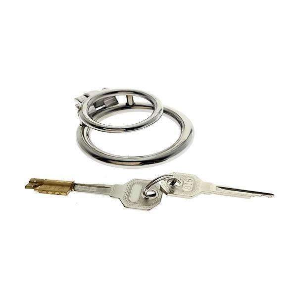 Chastity Training ring - Locking Double Cock ring