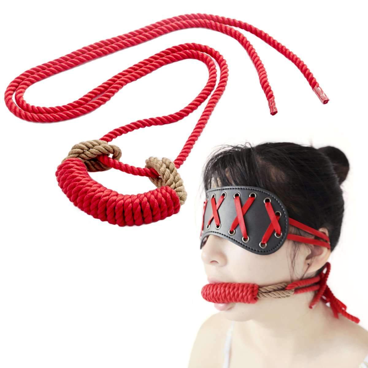 Shibari rope gag - BDSM bite gag with rope tie - Handmade Bondage toy |  Rose Adult Shop