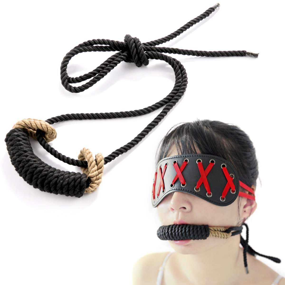 Shibari rope gag - BDSM bite gag with rope tie - Handmade Bondage toy |  Rose Adult Shop