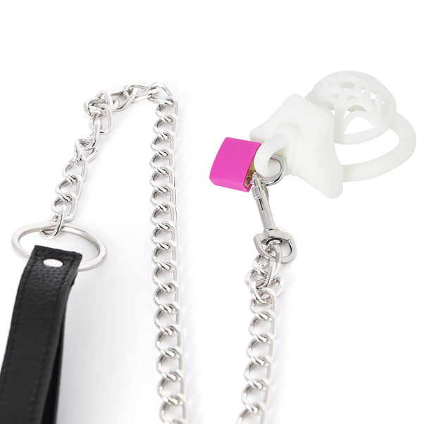 Double-Arc Cuff - 3D Spidernet Plus Chastity Device with Chain MICRO Cock Cage